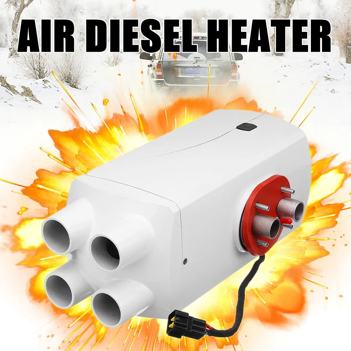 

Дизельный Обогреватель воздуха, 4 отверстия, алюминиевый сплав, 5000 Вт, 12 В/24 В, для автомобилей, грузовиков, автодомов, лодок, фургонов, технол...