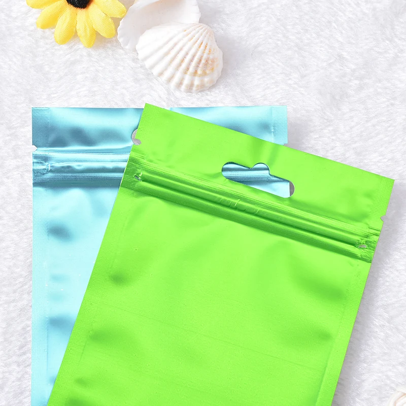 

8*13cm mulit color flat aluminum foil bags storage package pouch self seal 10pcs