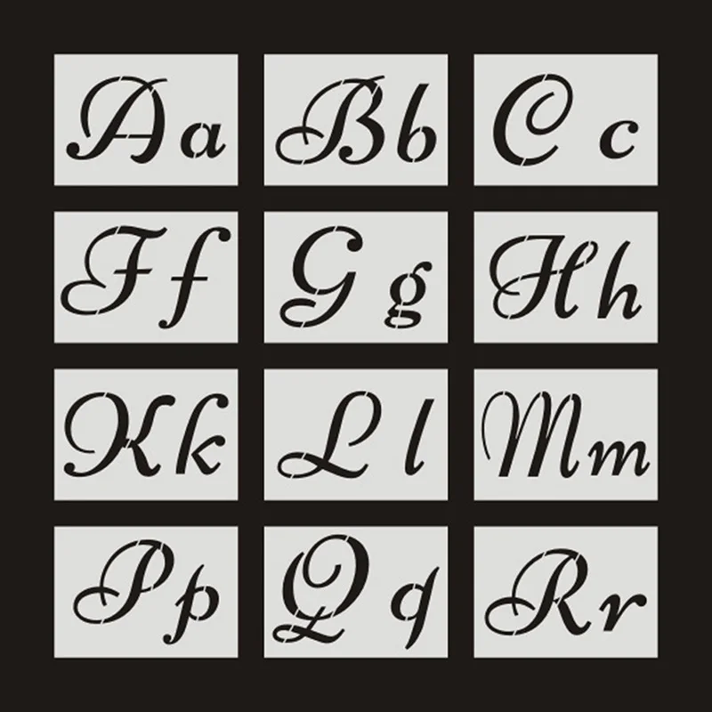40 шт. набор английских букв трафареты для краски формы алфавита знаки