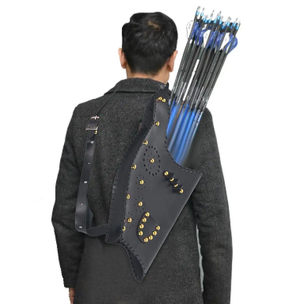 

Hunting Bow Bag Bow Bag Leather Black Decoration Bowstring Outdoor Gadgets Archery Portable Durable Cool Package Shooting