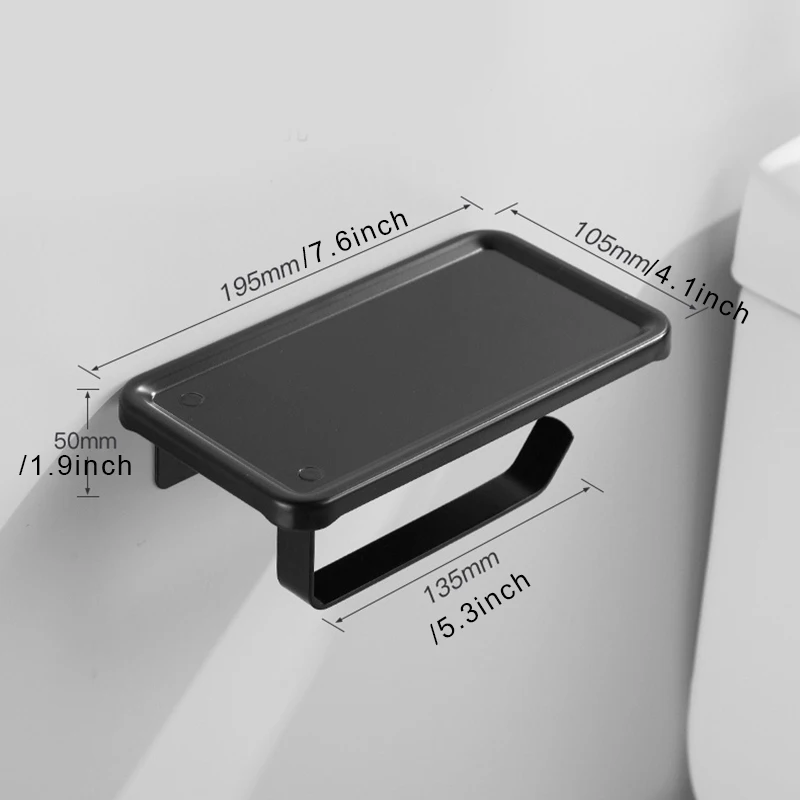

Paper Holders Toilet Paper Holder with Shelf Tissue Holder for Bathroom Roll Paper Holder Wall Mount Punch Free Hot