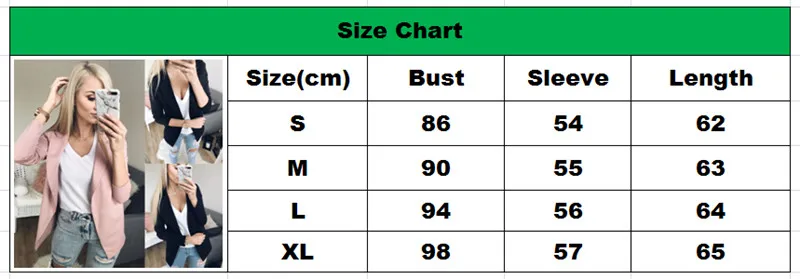 

Women Slim OL Suit Casual Jacket Tops Outwear Long Sleeve Solid Coat