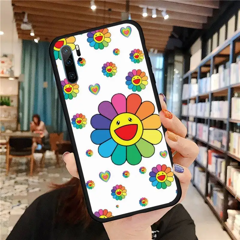 

smile color Murakami Flower Phone Case For Huawei honor Mate P 9 10 20 30 40 Pro 10i 7 8 a x Lite nova 5t Soft Silicone Shell