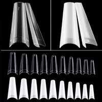 500pcs french coffin tips for nail extensions clearnatural acrylic uv gel false nail manicure tool nail extension tips