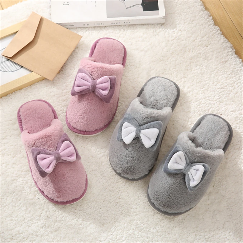 2019 г. Милая Нескользящая Зимняя обувь женские домашние тапочки комнатные