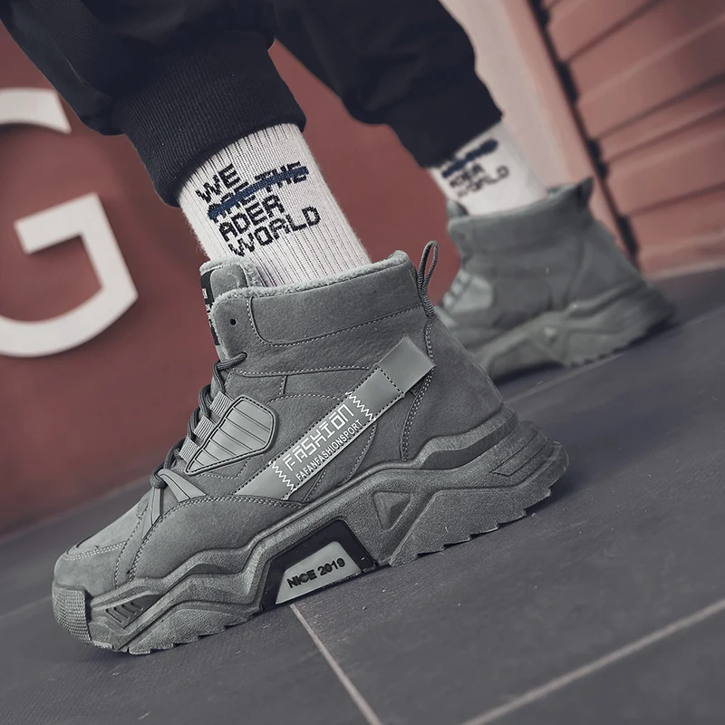 2019 Winter Men Boots Vintage Sneakers Breathable Casual Shoes Comfortable Fashion Adult Waterproof ankle |