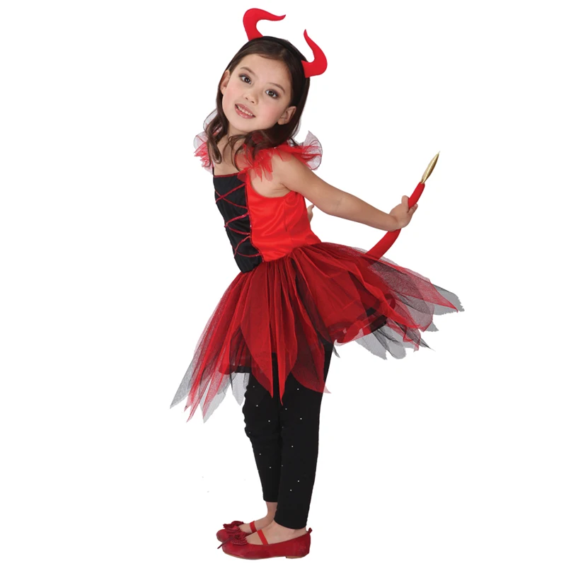 Страшные костюмы на Хэллоуин красный рог дьявол Devilkin для детей мальчиков девочек