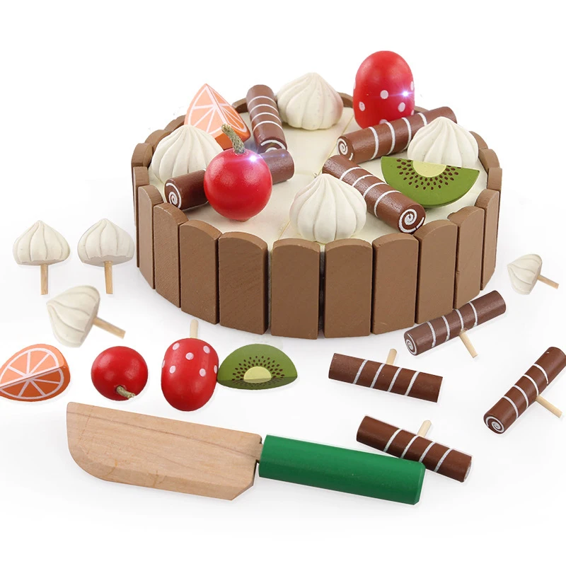 

Kitchen Toys Play House Interests Wooden Birthday Baby For Children Pretend Cutting Cake Food Fruit Cooking Gifts China