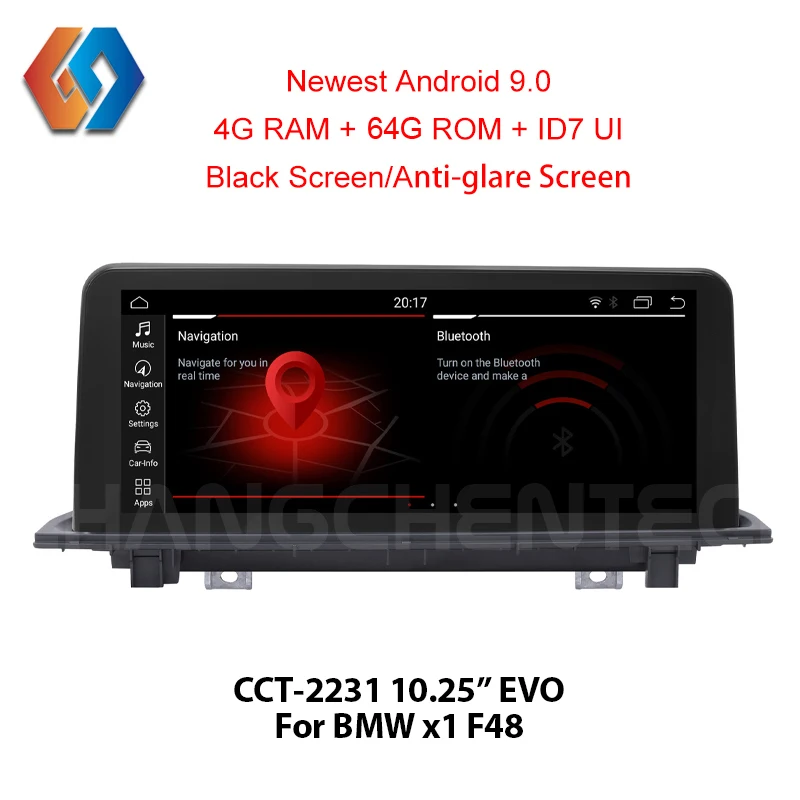 Автомобильный сенсорный черный экран Android 10 0 64G мультимедиа для BMW X1 F48 EVO GPS