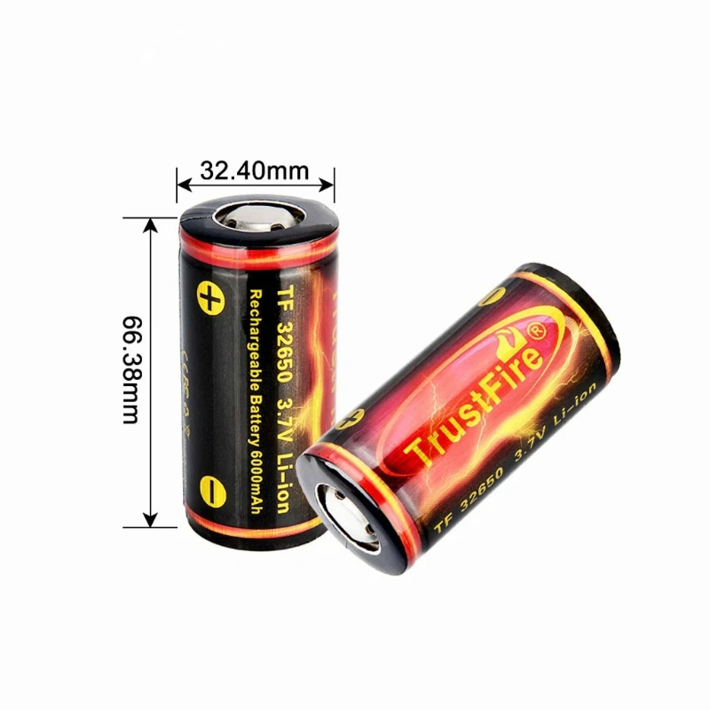

1Pc Flat Top 32650 6000mAh Li-ion 3.7V Rechargeable Lithium Battery