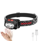 Фонарь налобный светодиодный, 1200 лм, с датчиком движения