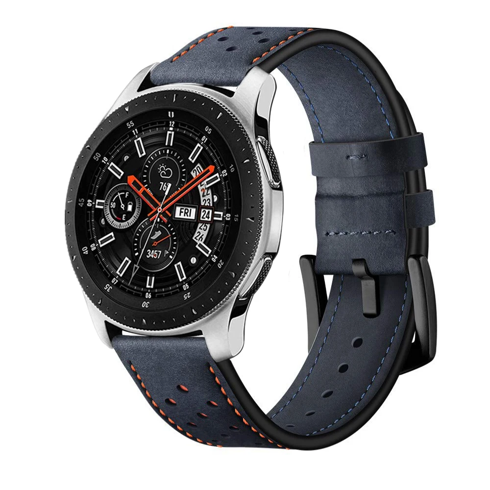 20/22 мм ремешок из натуральной кожи для Samsung Gear S3 Frontier Classic Galaxy Watch 46 часов Huami Amazfit