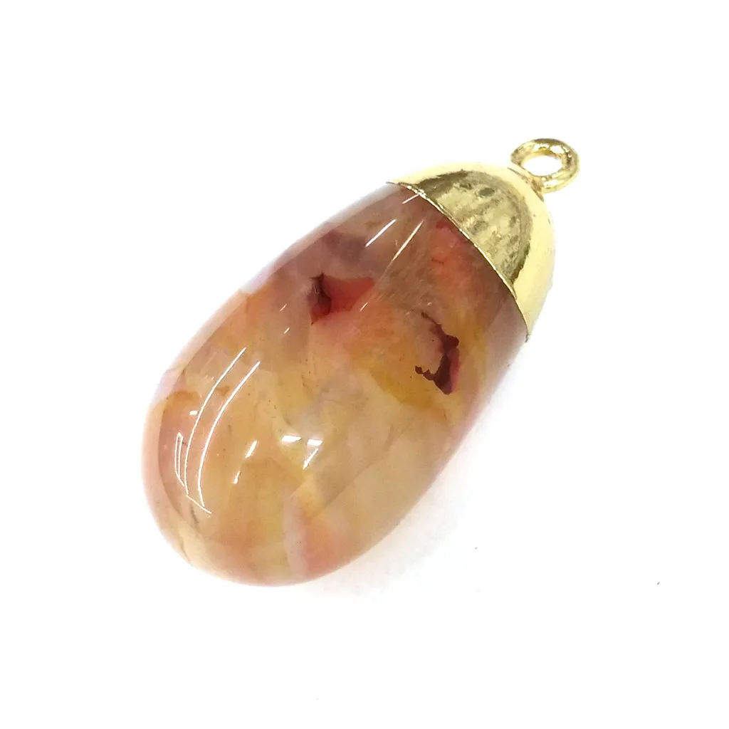 

Drop-shaped Red Agates Pendant Necklace Reiki Healing Natural Stone Amulet DIY Jewelry Natural Stone Charms Size 15X20mm