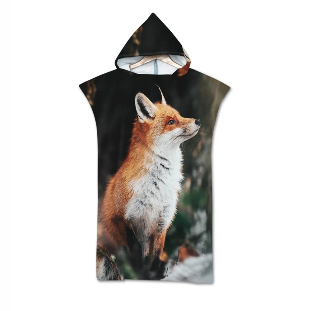 Бесплатная доставка подарок Прохладный Животные пляжное полотенце-пончо Лев