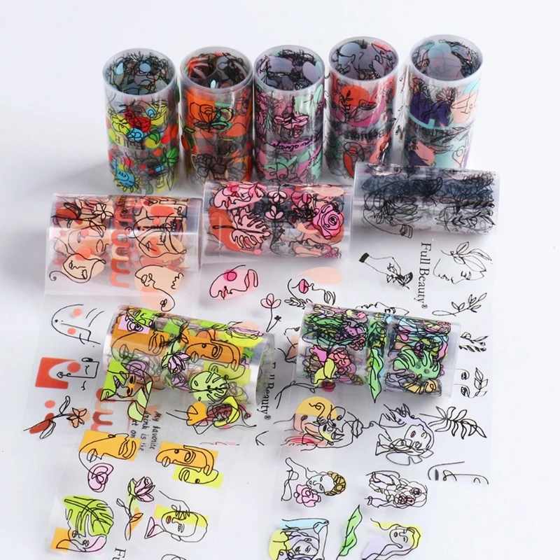 

Nail Water Decals Graffiti Fun Colorful Abstract Image Nail Art Slider Decals DIY Manicure Tattoos Decals Decorations