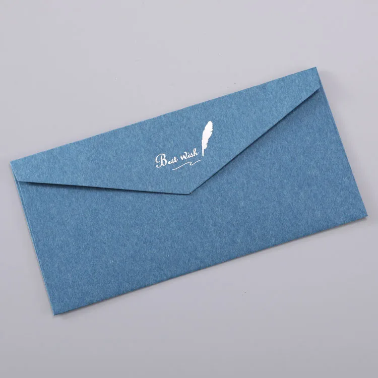 blue 10 шт./лот, европейский стиль, винтажный горячего тиснения печать конвертов из крафт-бумаги конверт для свадьбы письмо-приглашение 110 мм X 220 мм - Цвет: blue