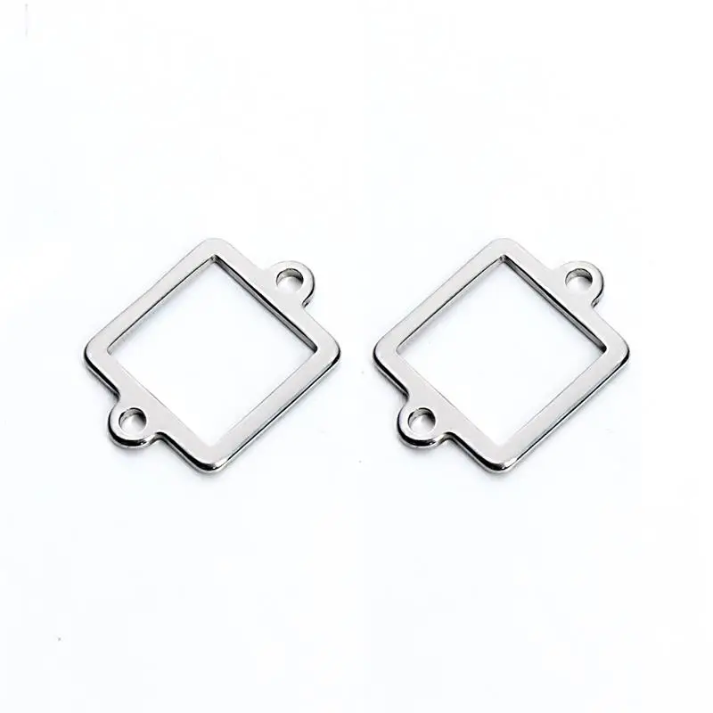 F3530 13x18mm LOULEUR 20 шт./лот серебряный цвет нержавеющая сталь круглый сердце квадратные подвески-соединители пустые штамповочные бирки для ожерелья Браслет - Окраска металла: F3530 13x18mm