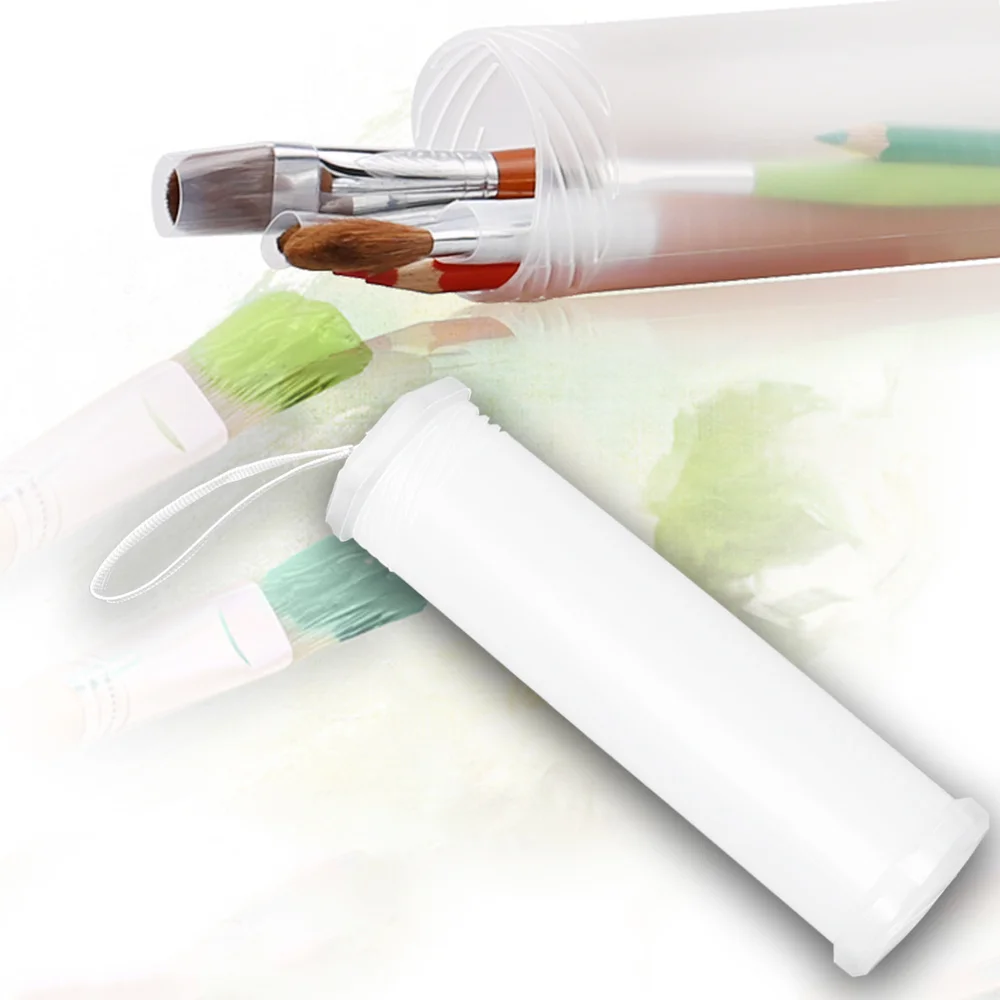 

4pcs Portable Transparent Telescopic Pen Holder Art Painting Drawing Pen Storage Tube Organizer with Rope
