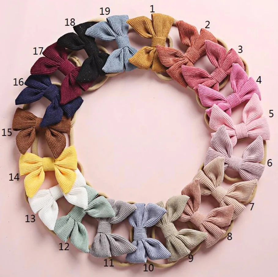 

24Pcs/Lot 19Color 3.3" Solid Cotton Hair Bows Baby Hairclip,Girl Fabric Bow HairGrips Baby Headband,Kid Hairtie Hair Accessories