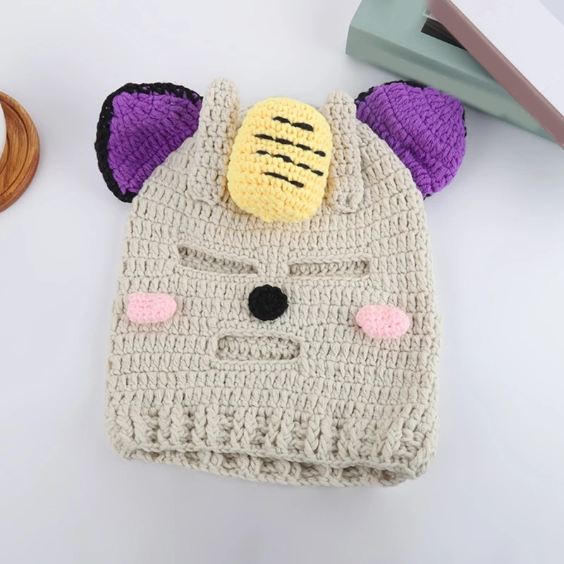 Милая забавная маска для лица вязаная креативная шапка грабителя Лыжная