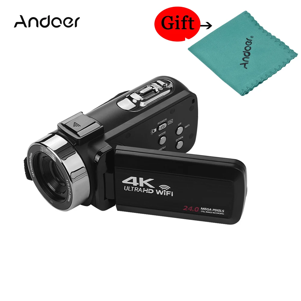 Портативная Цифровая видеокамера 4K FHD 3 0 DV Recorder Поддержка ИК ночного видения WiFi 16X