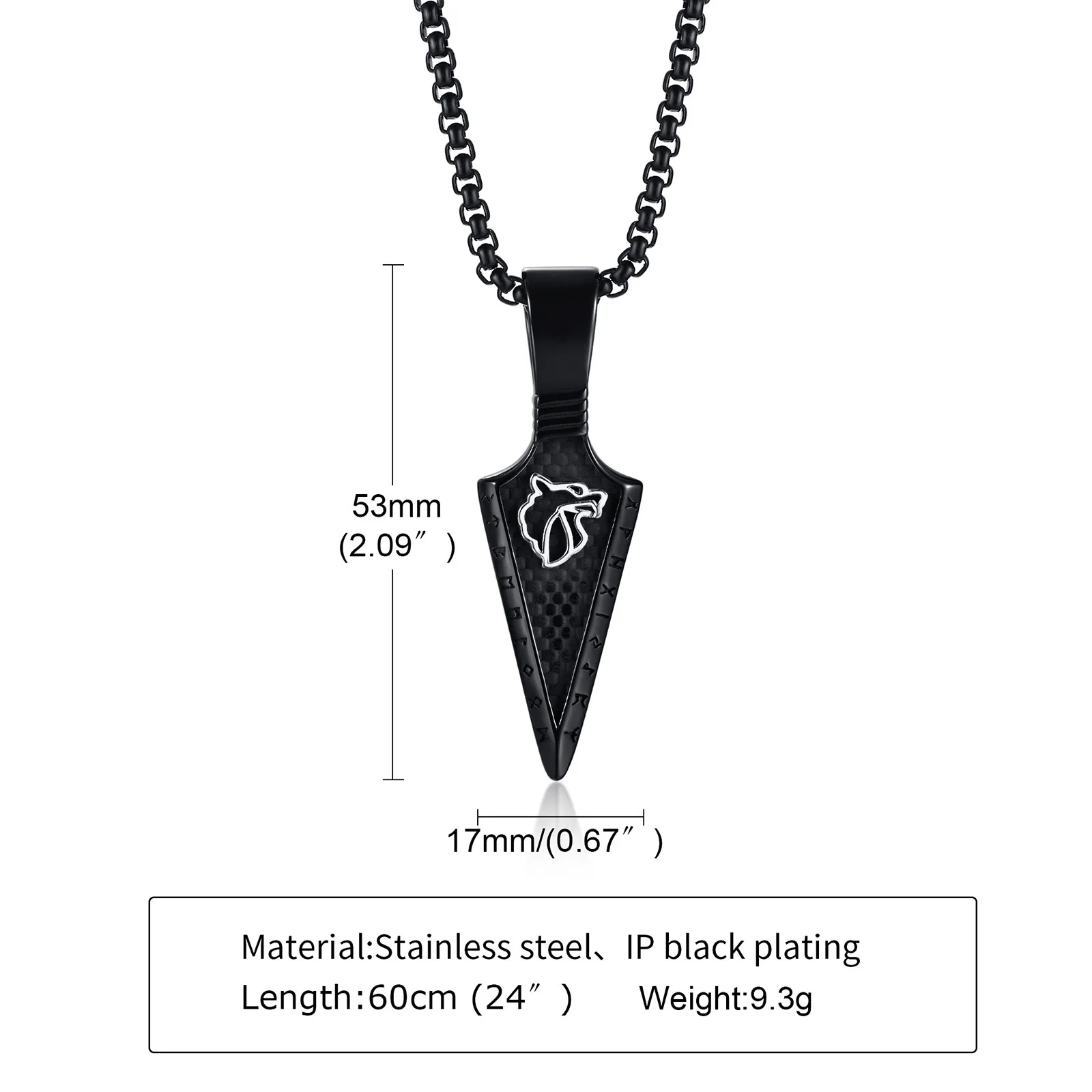 Мужское готическое ожерелье Vnox в виде копьев викингов Черные Подвески-кресты из