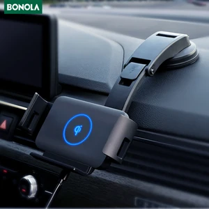 bonola automatic clamping wireless car charger mount for iphone 11 xr 8 plus car wireless charger for samsung s20 plus note 20 free global shipping