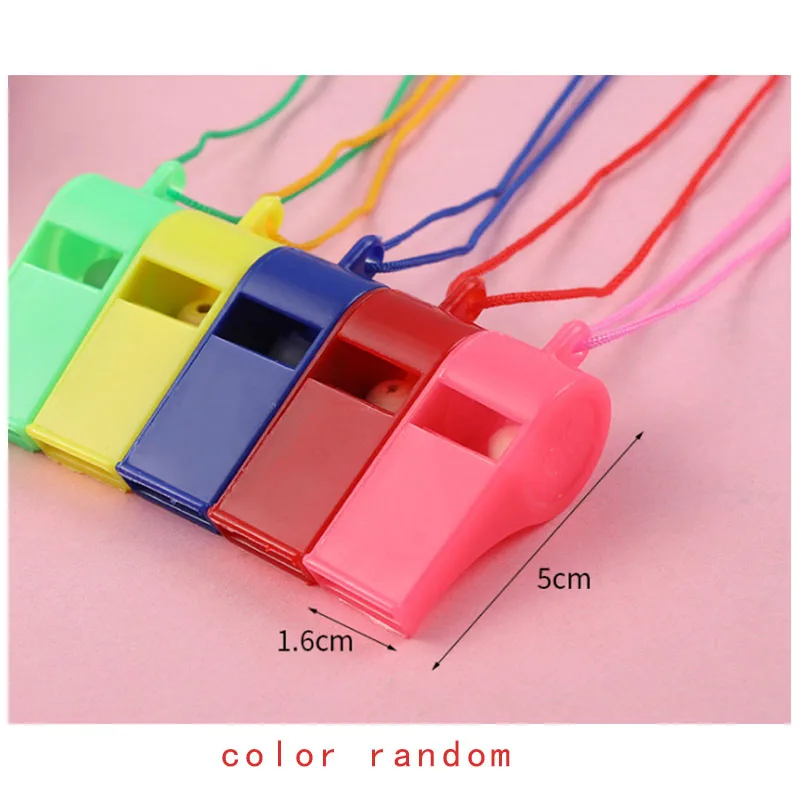 

10 Pcs Color Plastic Cheer Sports Basketball Soccer Ball Fans Referee Whistle