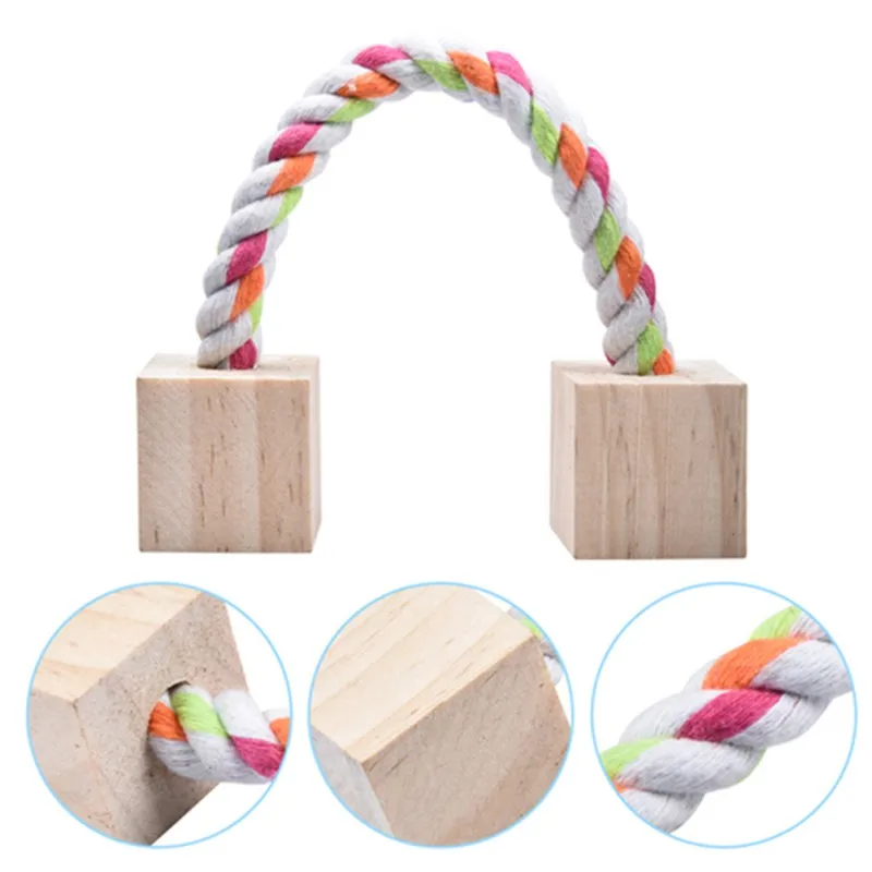 

Pet Small Animals Supplies,Pet Wooden Molar Toy with Ropes for Hamsters,Cats,Dogs