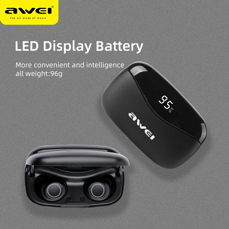 Awei T19 Handfree Bluetooth наушники гарнитура настоящие беспроводные TWS 5 0 для телефона