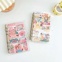 %e2%80%8bkorean ins cartoon cream girl notebook a6 grid student portable diary ring binder loose leaf stationery kawaii school supplies