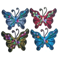 6pcslot large butterfly flower embroidery patches clothing decoration sewing accessories diy iron heat transfer applique