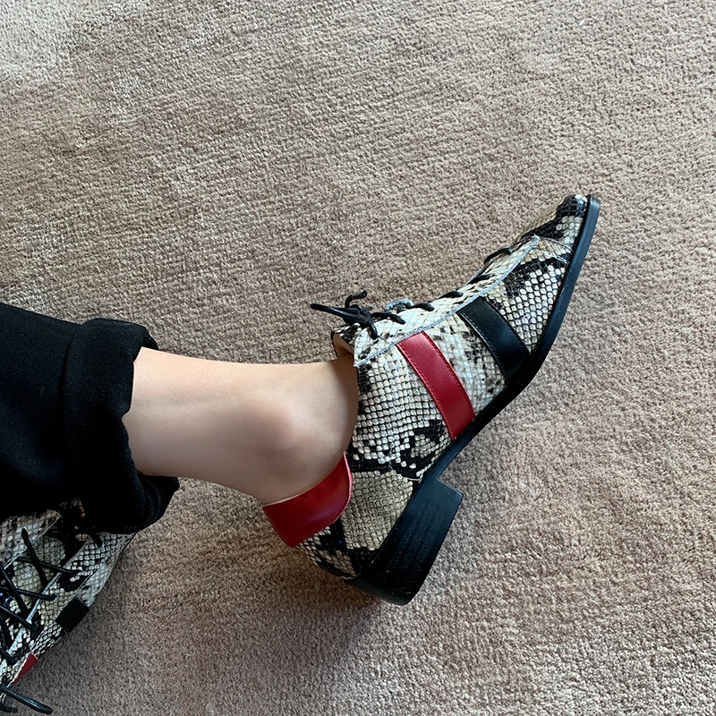 

MORAZORA 2020 New Brand genuine leather women pumps fashion lace up casual ladies shoes spring autumn square heels single shoes