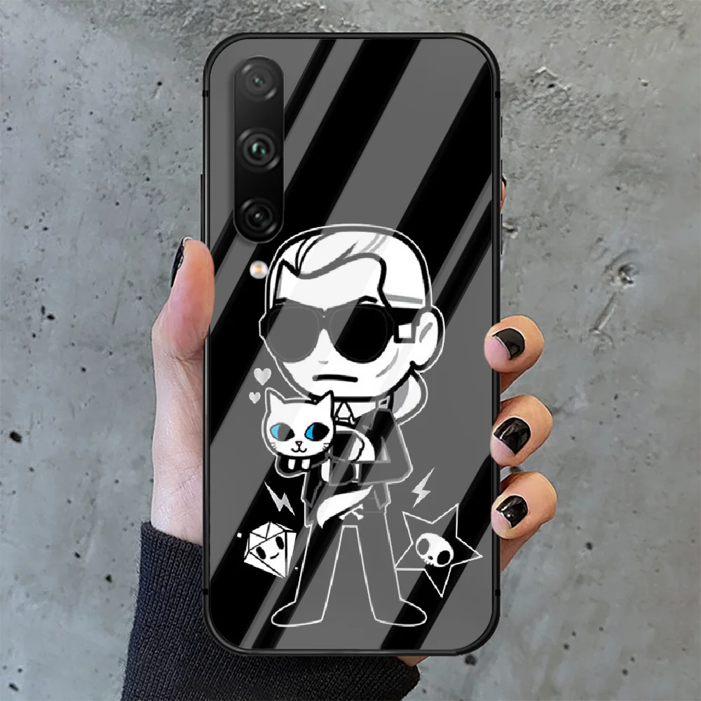 

fashion KARls Phone Tempered Glass Case Cover For huawei honor 7 8 9 10 20 A X S lite i pro Silicone Luxury Cell