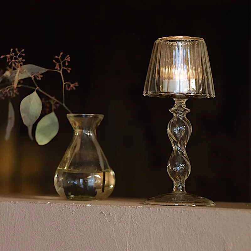 Подсвечник из хрустального стекла подсвечник простой ретро винтажный украшение