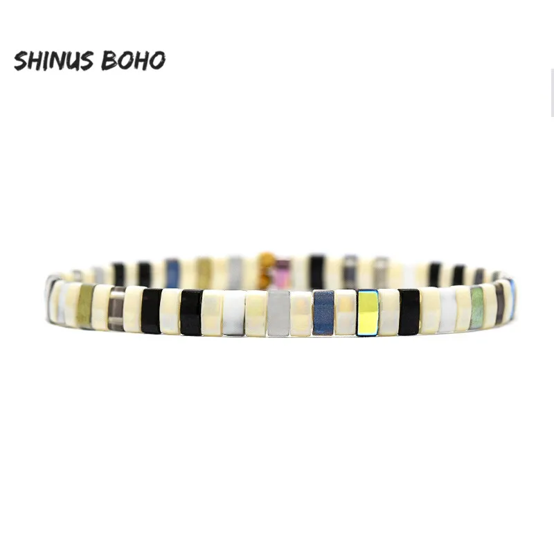 

SHINUSBOHO 2020 MIYUKI Retro Tila Beads Bracelet for Women Men Adjustable Handmade Jewelry Unique Puseira Mujer