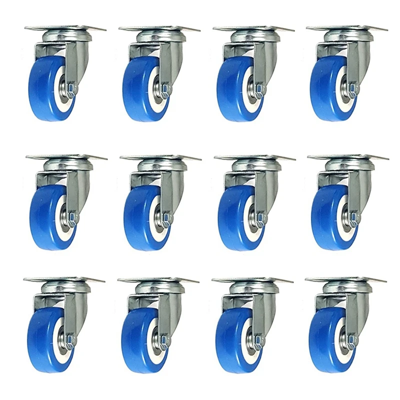 

Лидер продаж, поворотный ролик из 12 предметов, синее полиуретановое колесо, ПВХ двойной подшипник, поворотный ролик