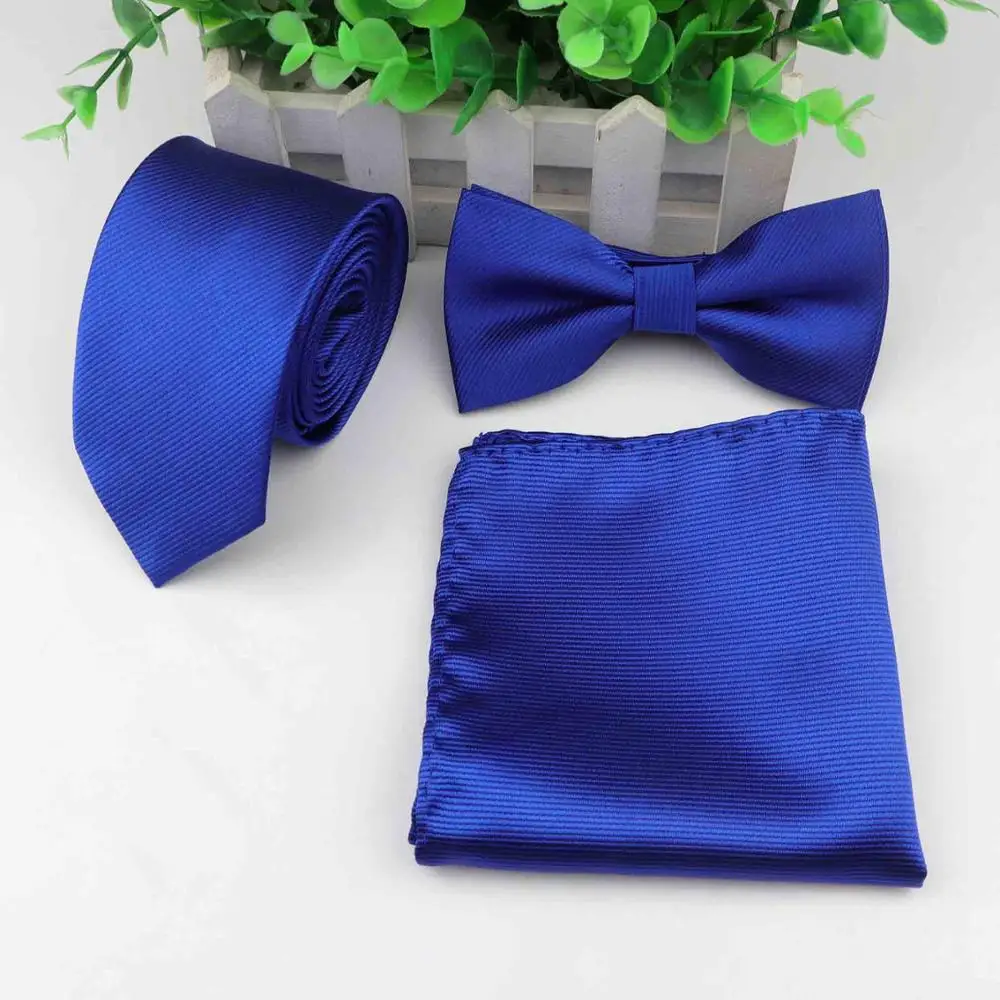6 Strip Colorful Neck Tie Set For Men Slim Necktie Bowtie Handkerchief Suit Ties Cravat Butterfly Corbatas - Цвет: 6