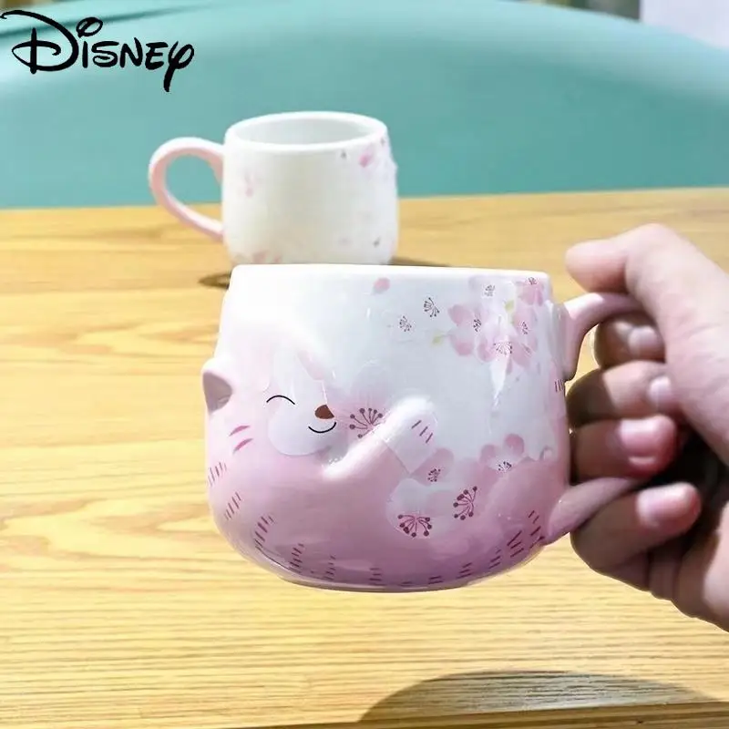 

Disney Ceramic Material Cute Cartoon Mary Cat Mug Simple Casual Large Capacity Breakfast Cup Coffee Cup Collection Cup Milk Cup