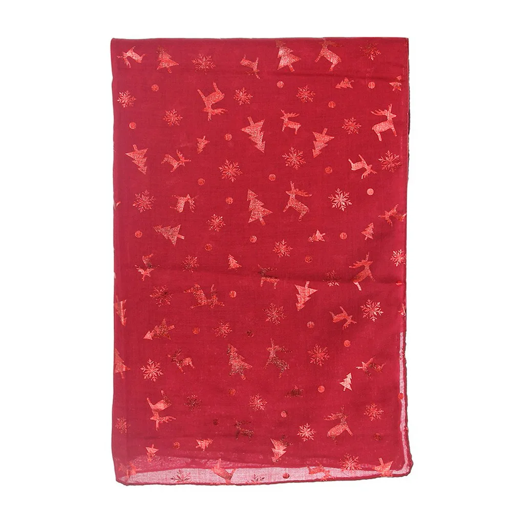 

Summer Autumn Scarf Women Christmas Snow Print Scarf Wrap Soft Cotton Linen Shawl Travel Scarves