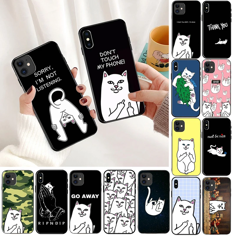 Cat Чехол для мобильного телефона iphone 11 pro max 7 8 6 6S Plus 5 5S SE XS Max XR X мультфильм