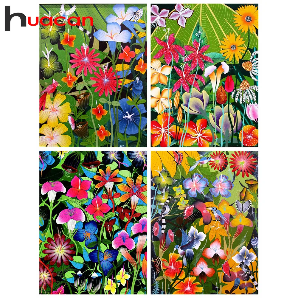 

Алмазная живопись Huacan, картина с квадратными/круглыми искусственными стразами 5D, с вышивкой в цветочек, для хобби и рукоделия, для дома