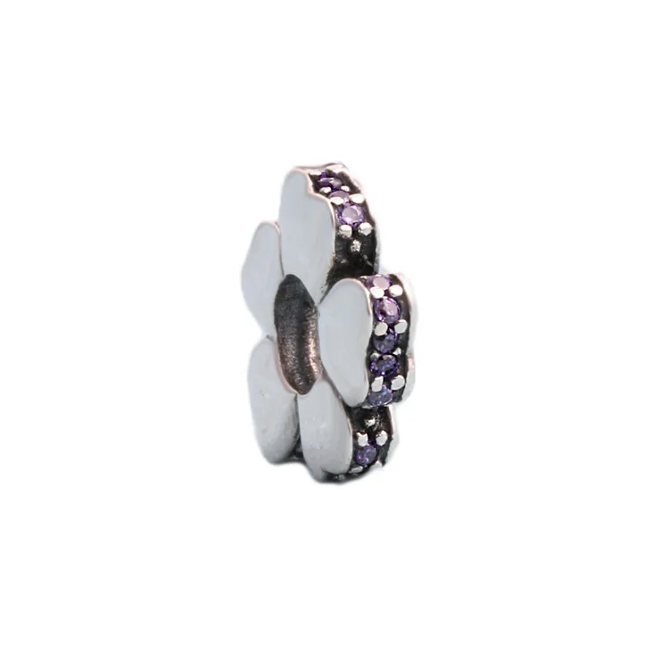 

Amas Fit Original Charms Bracelet 925 Sterling Silver White Zircon Inlaid Ball Safety Chain Heart Charm Bead Diy Jewelry Making