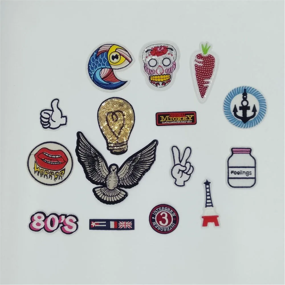 Горячая продажа смесь палец вышивка утюжок на патчи для полосы одежды наклейки DIY