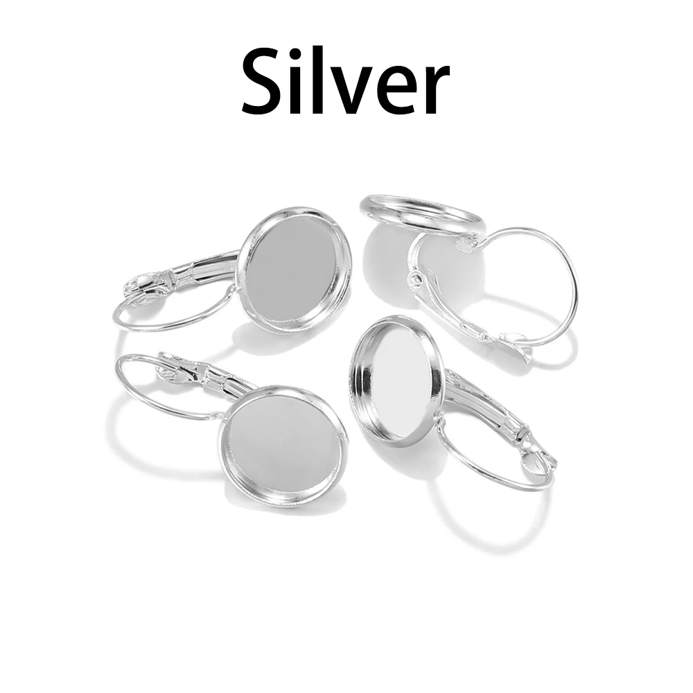 Круглая французская оправа кабошон серьга для сережки с пустым основанием камея