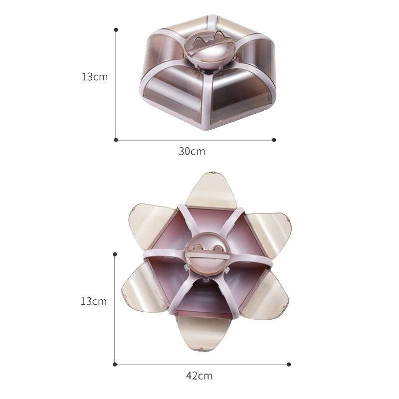 Lotus Fruit Box Large-Capacity Living Room Tray Transparent Press Type Snack Compartment Storage | Дом и сад