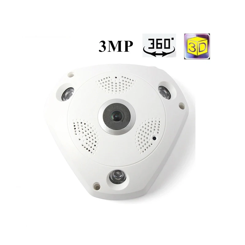 Панорамная камера IP 3MP 360 градусов двухсторонняя аудио Wifi Wi Fi Домашняя