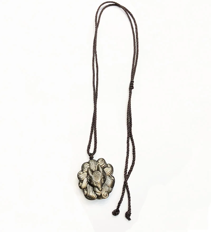 Подвески из натурального обсидиана с ожерельем для женщин и мужчин модные