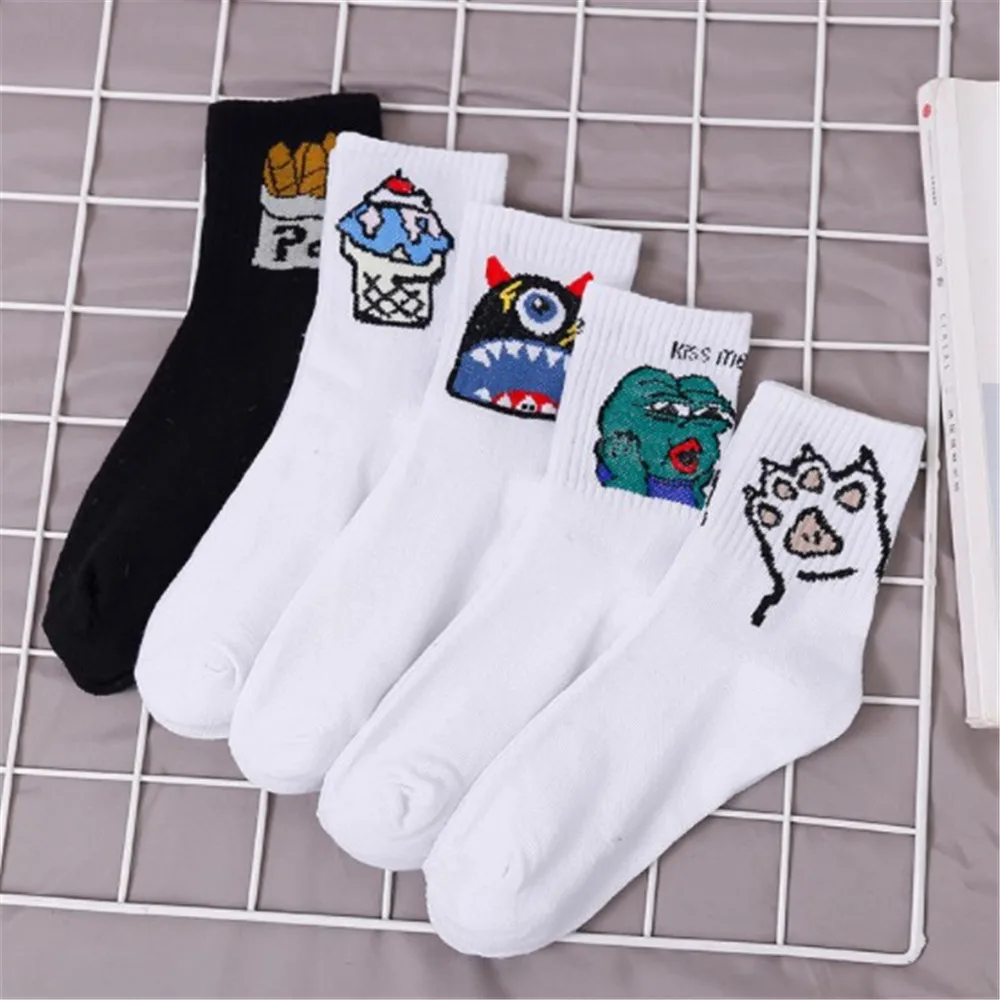 Носки женские хлопковые с забавным мультяшным аниме принтом|Мужские носки| |