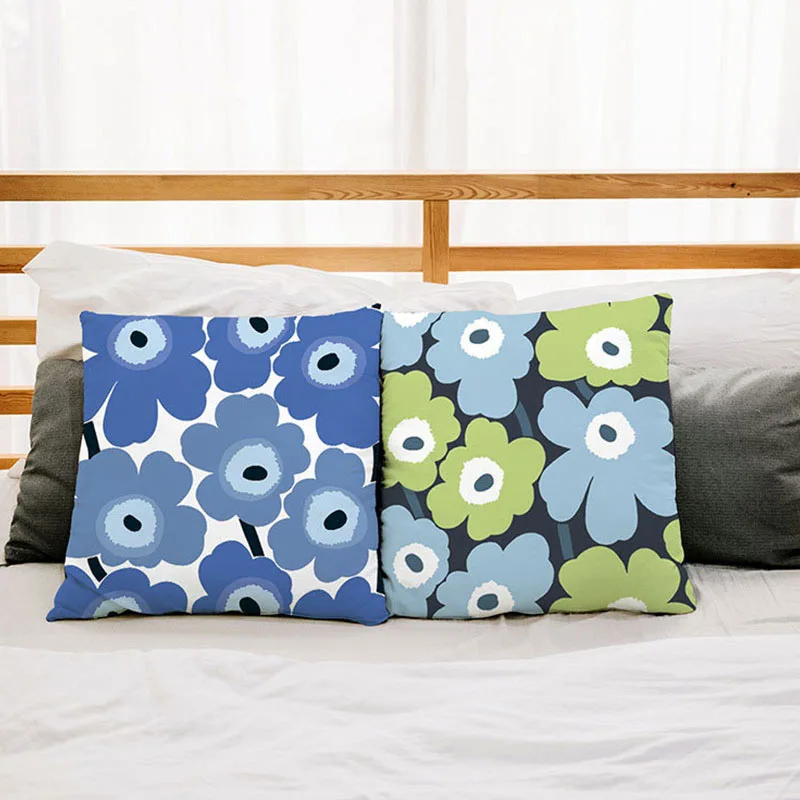 

Nordic style Finland-made Poppy Sun Flower Pillowcase And Pillow With Stuffing Square Ins Bedside Sofa Backrest Cushion